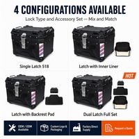 Boîte à bagages arrière pour moto 45L en PP, étanche, amovible, universelle, pour la modernisation et la mise à niveau