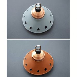 Retro <b>Star</b> Cutout Leather Lantern <b>Shade</b>, Portable <b>Lamp</b> Cover for Barebones, Outdoor Camping Atmosphere Light Accessory - Product Image 5
