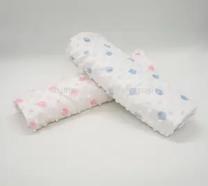 Pennello puntini minky bianco velboa coperte per bambini tessuto 100 poliestere con douts stampato