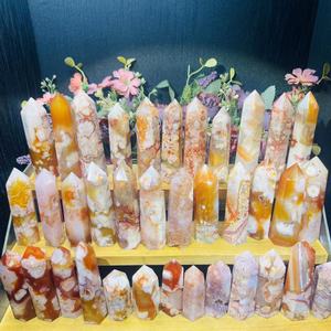 Tự Nhiên Chất Lượng Cao Pha Lê Thạch Anh Cây Đũa Phép Chữa Bệnh Tinh Thể Hoa Anh Đào Mã Tủy Tháp Obelisk Hoa Màu Đỏ Mã Tủy Điểm - Product Image 3