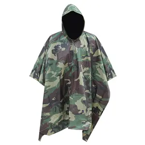 New Waterproof Camouflage Raincoat Poncho Camo Tactical Adults Men Rainwear Rain Poncho For Adults