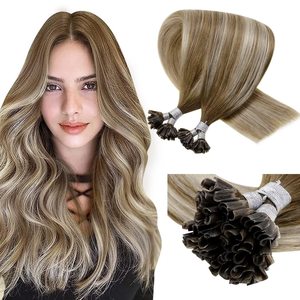 Extensiones de <span class=keywords><strong>Cabello</strong></span> Natural con Puntas <span class=keywords><strong>en</strong></span> U, Color <span class=keywords><strong>Rubio</strong></span> Claro Degradado a <span class=keywords><strong>Castaño</strong></span> Cenizo, Extensiones de <span class=keywords><strong>Cabello</strong></span> Humano con Puntas <span class=keywords><strong>en</strong></span> U Pre-Adheridas - Product Image 1