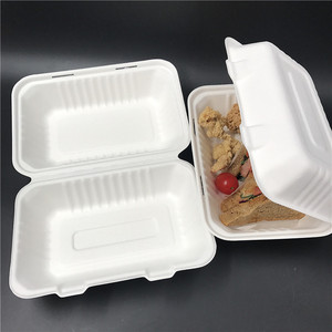 Kotak Makan Sekali Pakai dari Ampas Tebu Berkualitas Tinggi 9 Inci, Wadah Makanan Cepat Saji, Biodegradable, Envase Para Comidas - Product Image 4