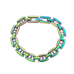 Bracelet à maillons épais en acier inoxydable plaqué or 18 carats pour femme, bijou de mode de luxe, cadeau idéal - Product Image 5