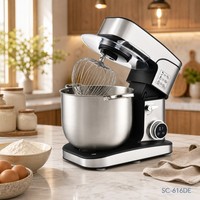 Batteur sur socle électrique Sohef Kitchen 16L, 2800W, bol en acier inoxydable, 12 vitesses, minuteur numérique, pétrin, fouet, pour la pâtisserie à domicile