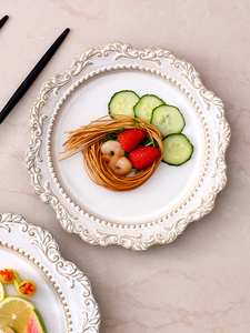 Services de vaisselle en céramique gaufrée style cour avec glaçure résistante aux taches pour hôtels, restaurants et traiteurs - Product Image 1