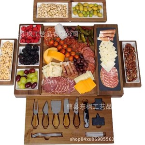 Planche à charcuterie Zylo Premium en acacia, configurations personnalisables, ensemble de service pour fromages - Product Image 2