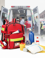 Sac à dos de secours médical d'urgence pour tremblements de terre, imperméable, en polyester, avec fermeture éclair, grande capacité, pour traumatismes LQ WJM2510224483
