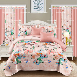 Juego de Sábanas de Alta Gama Metropolitan de 8 Piezas, Tamaño Queen, 100% Microfibra de Poliéster, Serie 2500, con Cortinas a Juego - Product Image 1