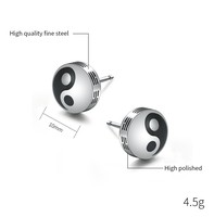 Vintage Yin Yang boucles d'oreilles chinois Tai Chi rond boucles d'oreilles femmes hommes garçons en acier inoxydable bijoux cadeau