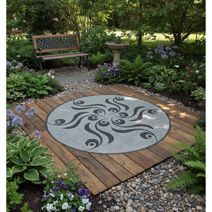 Installation gratuite dans le pays européen incluse Mosaïque de pierre Pebble Mosaic Art pour l'aménagement paysager et le platelage - Product Image 3