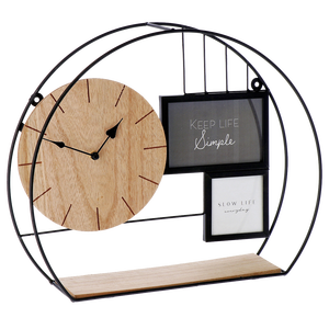 40x10x40h <strong>Wall</strong> <strong>Clock</strong> <strong>with</strong> Shelf and 2 <strong>Photo</strong> <strong>Frames</strong> 1 RIP. CM.-Product Category - Product Image 1