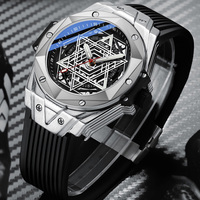 Reloj Automático de Diseño para Hombre, Mecánico, Impermeable, Esqueleto Transparente, Casual, Deportivo