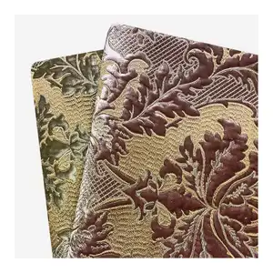 Factory Outlet Embroidered Upholstery Fabric Gold Furniture Luxury Decoration Embroidery Sofa Fabric