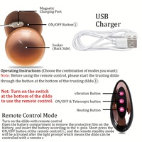 22 Zoll 9 Frequenzen Heizung Schwingung Stoßfunktion Fernbedienung Silikon Realistischer Dildo Vibrator für Erwachsene