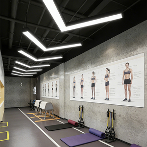 Lámpara colgante en forma de V de 45cm, 60cm, 90cm, 90 °, 120 °, luces colgantes LED en forma de flecha, oficina, gimnasio, Internet, café, pasillo, luz de techo - Product Image 2