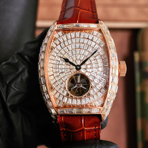 Orologio Super Skeleton da <span class=keywords><strong>Uomo</strong></span>, Elegante Orologio da Polso Impermeabile per Affari, Movimento Meccanico Automatico, Completamente Tempestato di Diamanti - Product Image 6