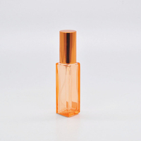 Botol Vial Kaca Metalik Mini Isi Ulang Parfum Kosong Warna Oranye dengan Pompa Semprot