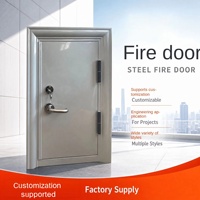Puerta Cortafuego de Acero Personalizada de Fábrica, Puerta Batiente de Acero de Seguridad Resistente al Fuego para Ingeniería de Edificios Comerciales