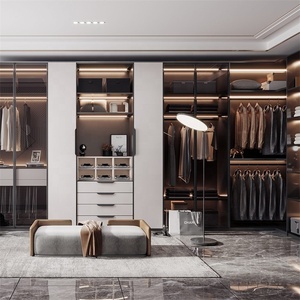 Armario Vestidor Moderno y Duradero con Diseño Plano, Puerta de Vidrio y Alta Calidad para Guardar <span class=keywords><strong>Ropa</strong></span>, Zapatos y Bolsos - Product Image 1