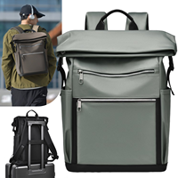 Sac à dos pour ordinateur portable 15,6 pouces avec logo personnalisé, antivol, écologique, durable, imperméable, multi-poches, décontracté pour les voyages, l'école et les trajets quotidiens