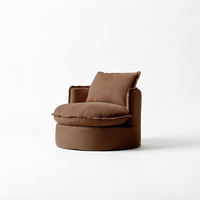 Fauteuil pivotant moderne en tissu, fauteuil d'appoint rembourré avec base ronde pour salon, bureau à domicile