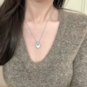 Collier pendentif en argent pur S925, style vintage, tissé, or, fleur d'iris creuse, dentelle, pour femmes, luxe haut de gamme, sensation de niche, zircon - Product Image 5