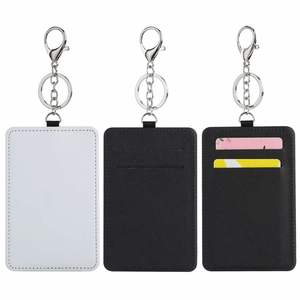 Promotional Gift Pu Leather Business Id Sublimation Traffic Card <b>Holder</b> With <b>Key</b> <b>Chain</b> - Product Image 1