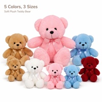 Boneka Beruang Bulu Imitasi Kelinci Baru dengan Pita, Lucu dan Lembut, Hadiah Ulang Tahun Anak, Hadiah Hari Valentine