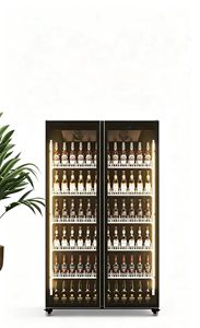 Double Door <b>Bar</b> Chiller Refrigerator Showcase Beer Fridge Commercial Freezer CRD Two Door Beer Fridge Beverage Fridge B - Product Image 2
