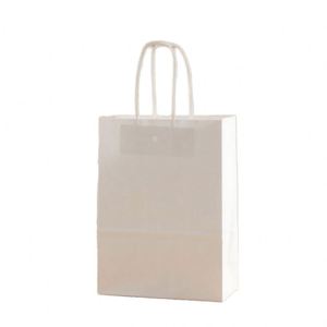 Sac en papier kraft recyclable avec logo personnalisé imprimé à l'écran, poignée torsadée pour vêtements, thé, sac à main, shopping, emballage personnalisé - Product Image 1