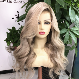 13*6 <span class=keywords><strong>peluca</strong></span> con malla frontal Balayage Color Rubio liso recto europeo Remy cabello humano tapa de lujo pelucas de alopecia - Product Image 1
