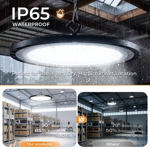 ไฟ LED ไฮเบย์ทรง UFO ความสว่างสูงพิเศษ 100w 150w 200w 300w 110LM/W 33000LM สำหรับโรงงาน โกดัง โรงงานอุตสาหกรรม และพื้นที่ในร่ม - Product Image 3