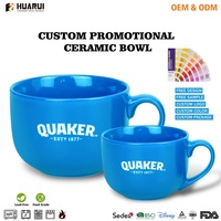 Ensemble de tasses à soupe en céramique personnalisées de 12 oz et 24 oz, grandes tasses rondes en bisque avec poignée, pour cadeaux promotionnels
