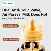 Babyfutur 300ml Biberon allemand en PPSU, conception intégrée double matériau, résistant aux rayures, ensemble cadeau pour le sevrage