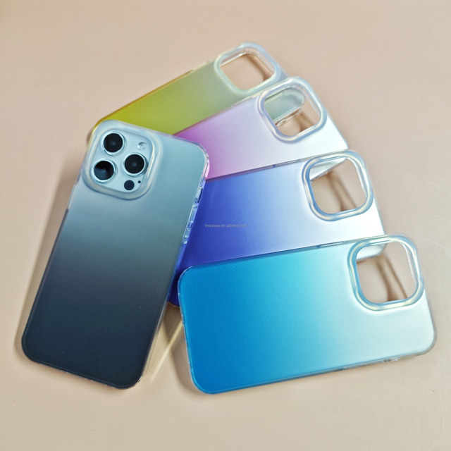 Glossy and Attractive Ombre IMD TPU PC Phone Case Stylish Appearance Custom Logo Phone Case for iPhone 16 Pro Max 15 Pro 14 Plus
