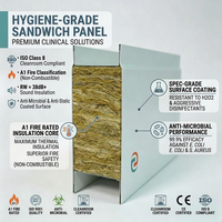 Panneau sandwich en laine minérale de roche en acier galvanisé, panneau de toiture isolé ignifuge, panneau mural insonorisé, stockage à froid