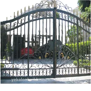 Classical and artistic sliding iron gate used for main entrance