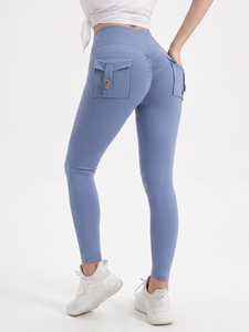 Wholesale <strong>Womens</strong> <strong>Cargo</strong> Yoga Pants High Waist Scrunch Butt Lifting High Elastic Slim Trousers for Outdoor Running Commuting - Product Image 2