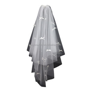 कॉम्बो दुल्हन बालों के सामान के साथ m280 धनुष घूंघट - Product Image 4