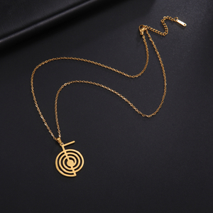 Myshape Reiki Symbole Cho Ku Rei Collier Énergie Guérison Yoga Puissance Pendentif Protection Amulette Spirituelle Bijoux en acier inoxydable - Product Image 4