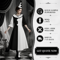 Disfraz de Joker para Cosplay, Halloween, Terror, Mitad Negro, Mitad Blanco, Traje de Payaso Empalmado, OEM, ODM, Logotipo Personalizado