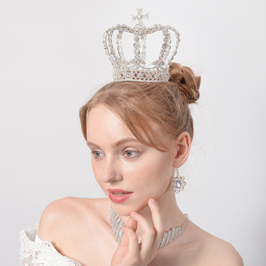 Corona di Lusso Europea in Stile Barocco con Diamanti, Corona Rotonda Alta per <span class=keywords><strong>Re</strong></span> e Regina - Product Image 6