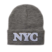 Bonnet en tricot personnalisé avec logo brodé NYC, bonnet de ski, bonnets d'hiver pour hommes avec rabat