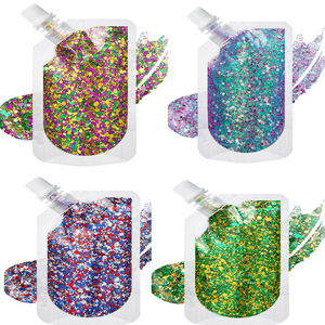 Vente en gros de grosses paillettes auto-adhésives en gel pour le maquillage des fards <span class=keywords><strong>à</strong></span> paupières, logo personnalisé de paillettes pour le visage et le corps - Product Image 1