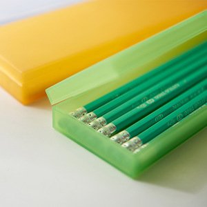 Creative Pencil Case Transparent Plastic 19.5x6.5x2.5cm For Students Schools Offices Solid Color With Logo Option - Product Image 5