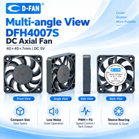 Ventilateur axial miniature 40x40x7mm 5V/12V à roulement hydraulique/à bagues, ventilateur de refroidissement axial DC sans balais 4007mm pour humidificateur