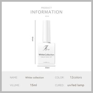 JTING Collection Populaire Blanc Laiteux 12 Couleurs Vernis à Ongles en Gel OEM Personnalisé Marque Privée Bouteilles de 15ml Design Gratuit - Product Image 2
