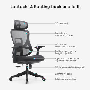 Silla de oficina de malla ergonómica de diseño de alta calidad Silla con respaldo alto Muebles de oficina Foshan Cadeira De Escritorio Silla Oficina - Product Image 5