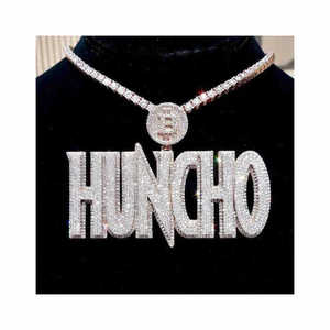 VOAINO Fábrica Personalizado Hip Hop Pingente Colar De Diamante 9K 14K 18K Jóias de Ouro dos homens Nome Carta Pingente - Product Image 1